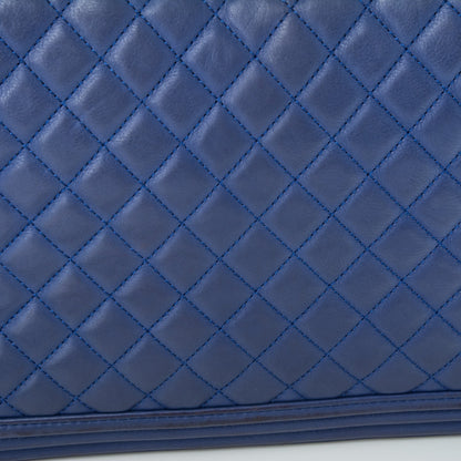 Chanel Calfskin Quilted Large Boy Flap Blue 13 of 14