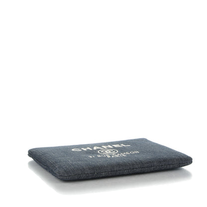 Chanel Denim Large Deauville Pouch Dark Blue 4 of 7