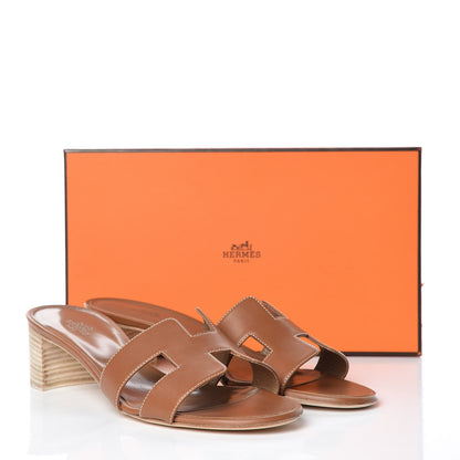 Hermes Calfskin Oasis Sandals 40 Gold 10 of 10