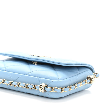 Chanel Lambskin Quilted Chain Around Coin Purse With Chain Light Blue 12 of 12