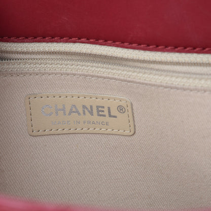 Chanel Calfskin Double Stitch Large Hamptons Flap Bag Red 6 of 10