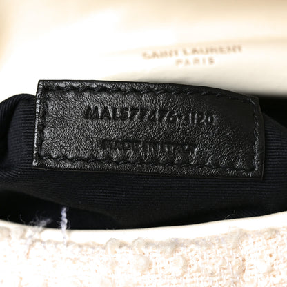 Saint Laurent Boucle Tweed Quilted Small Loulou Puffer Monogram Chain Satchel Crema Soft 7 of 10