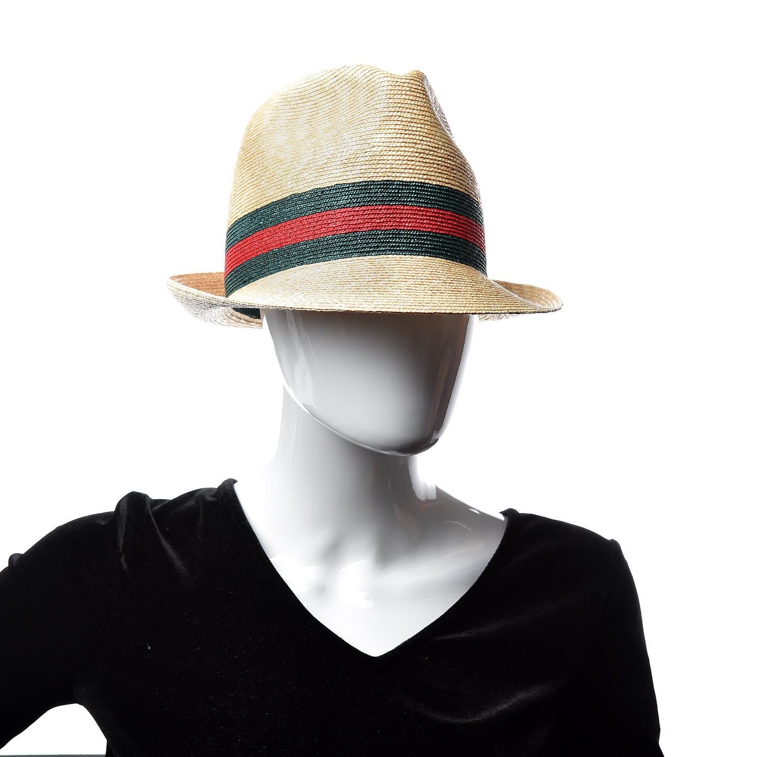 Gucci Abaca Straw Web Fedora Hat M 2 of 5