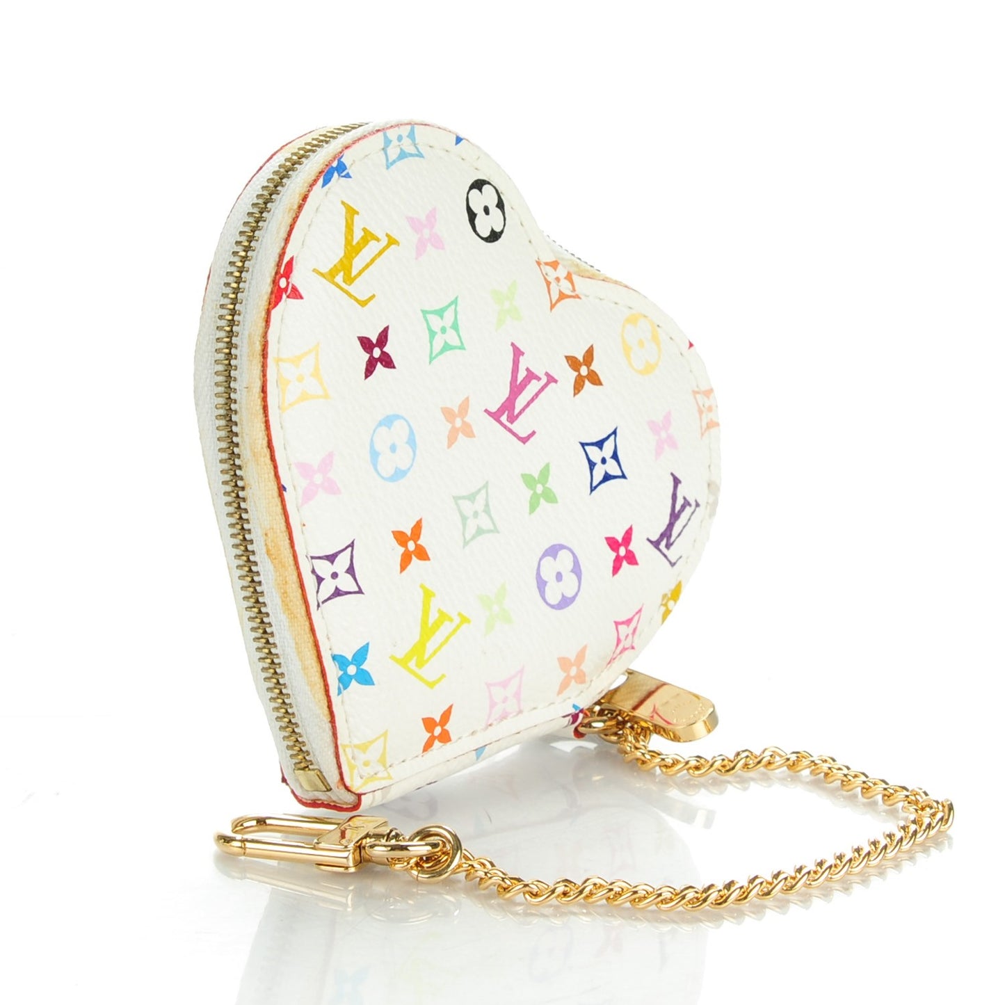 Monogram Multicolor Coeur Heart Coin Purse White