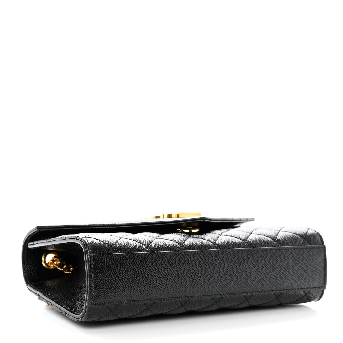 Grain De Poudre Textured Mixed Matelasse Triquilt Small Monogram Satchel Black
