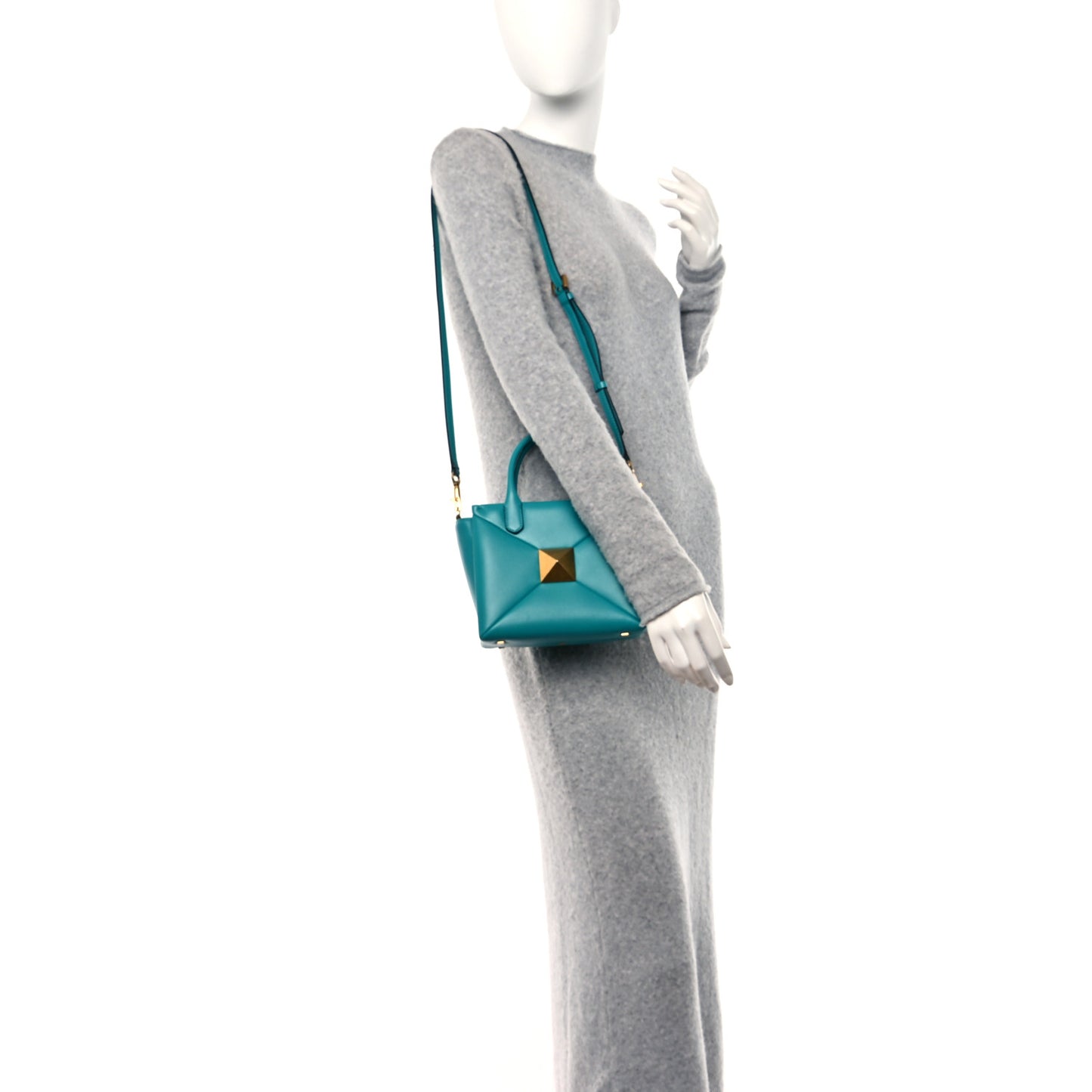 Nappa Small One Stud Handbag Marine Green
