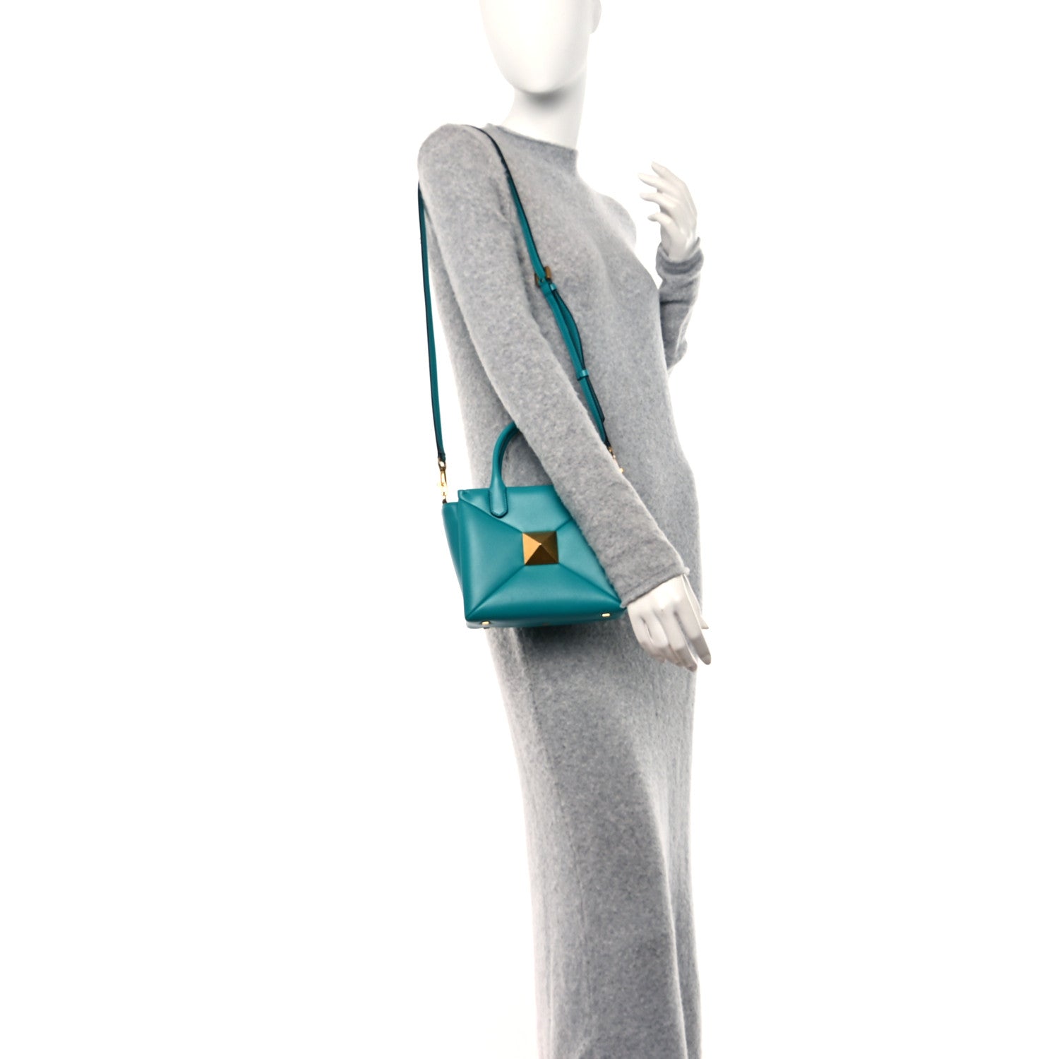 Valentino Garavani Nappa Small One Stud Handbag Marine Green 2 of 11