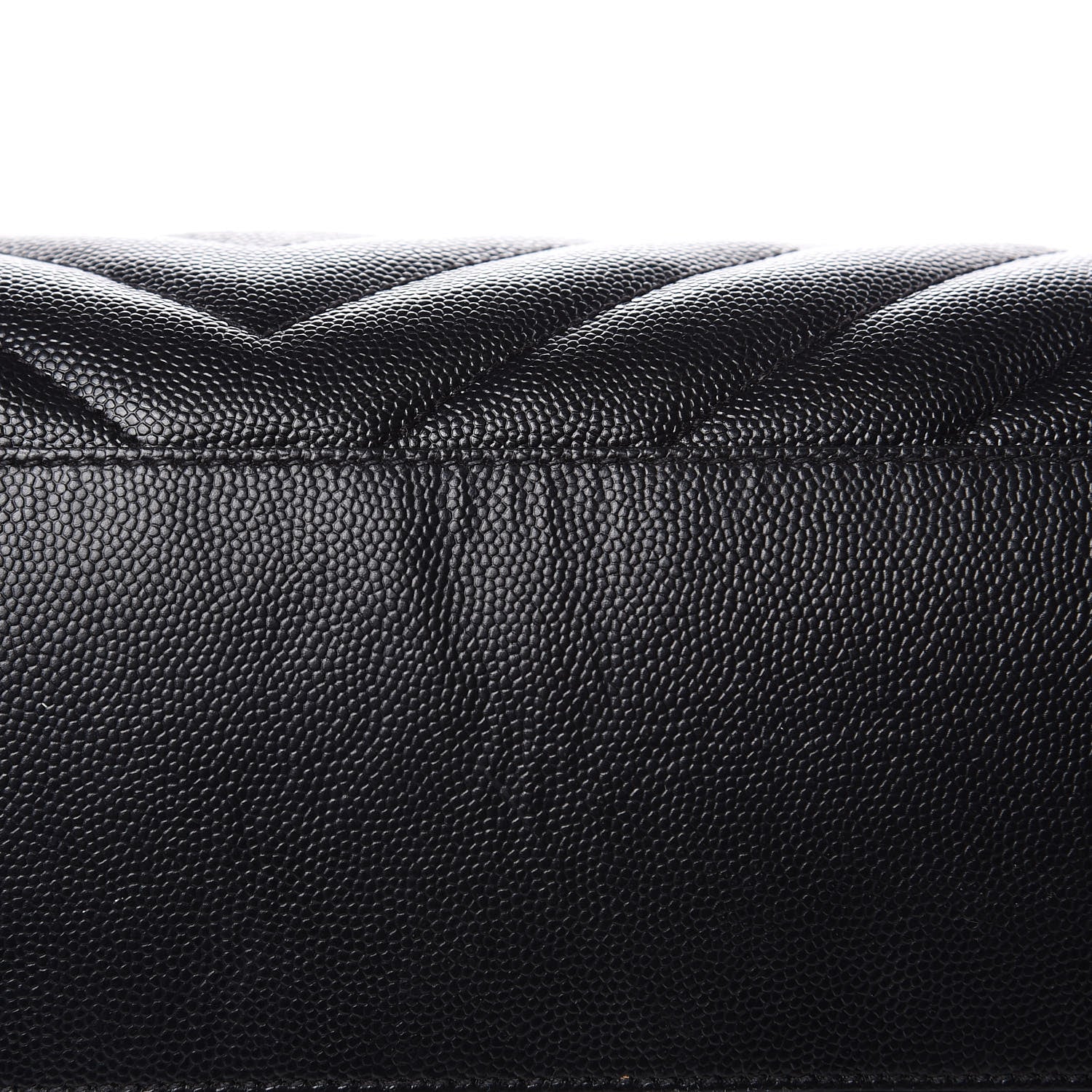 Saint Laurent Grain De Poudre Matelasse Chevron Monogram Shopping Bag Black 13 of 18