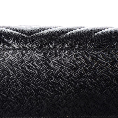 Saint Laurent Grain De Poudre Matelasse Chevron Monogram Shopping Bag Black 13 of 18