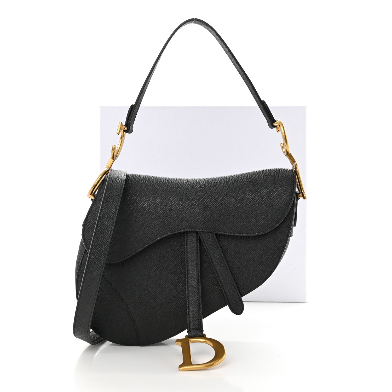 Christian Dior Grained Calfskin Bag With Strap Black 11 of 11