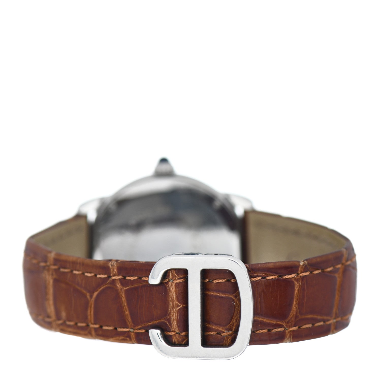 Cartier Stainless Steel Alligator 29mm Ronde Solo Quartz Watch Brown 3 of 5
