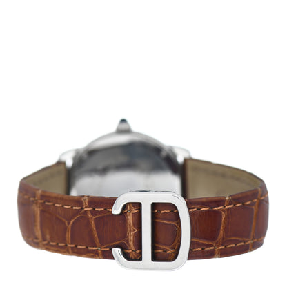 Cartier Stainless Steel Alligator 29mm Ronde Solo Quartz Watch Brown 3 of 5