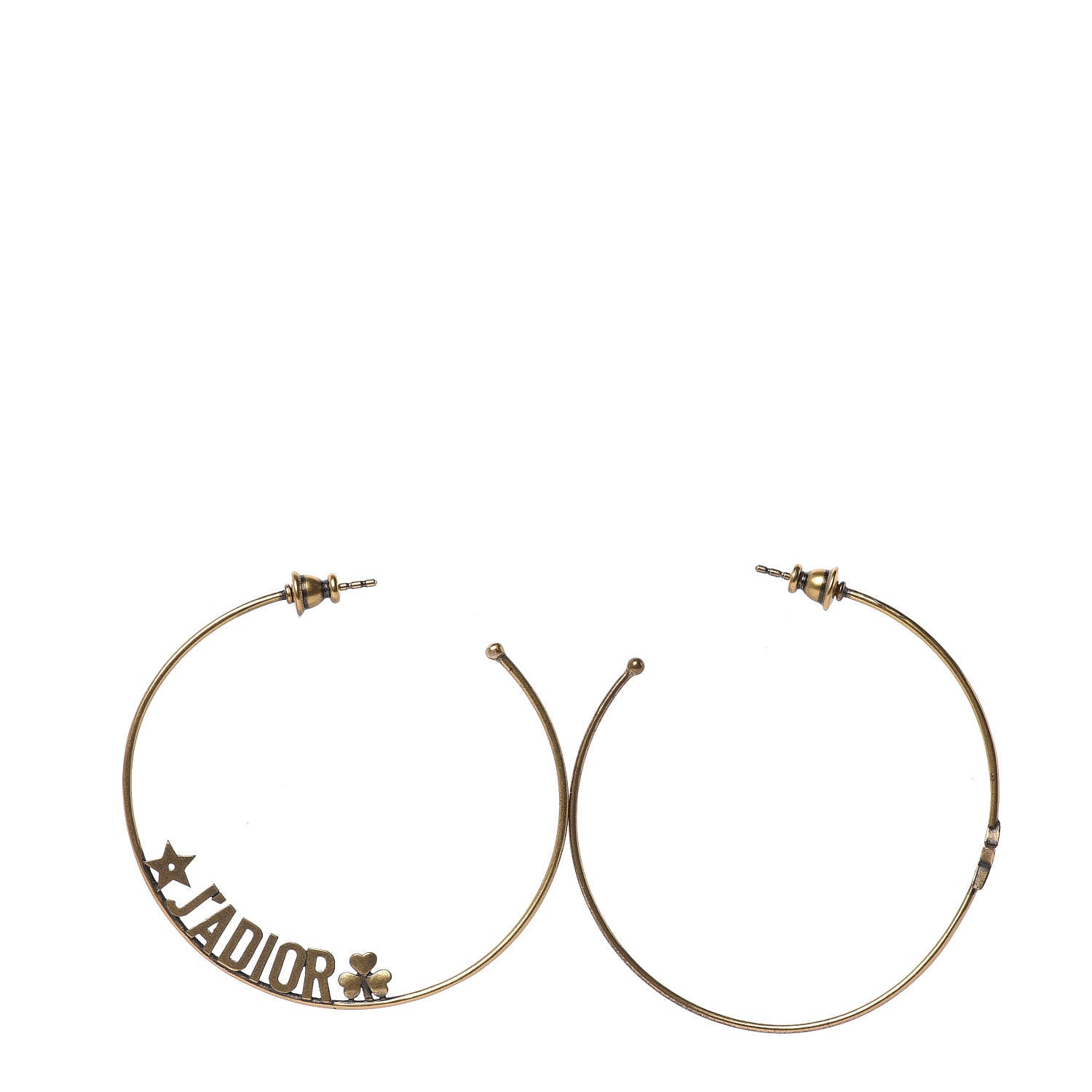 Christian Dior Metal J'Adior Hoop Earrings Aged Gold 2 of 4