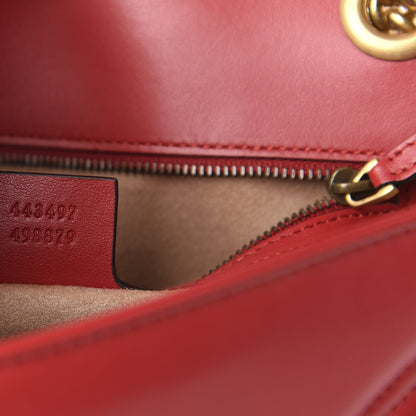 Gucci Calfskin Matelasse Small GG Marmont Shoulder Bag Hibiscus Red 8 of 12