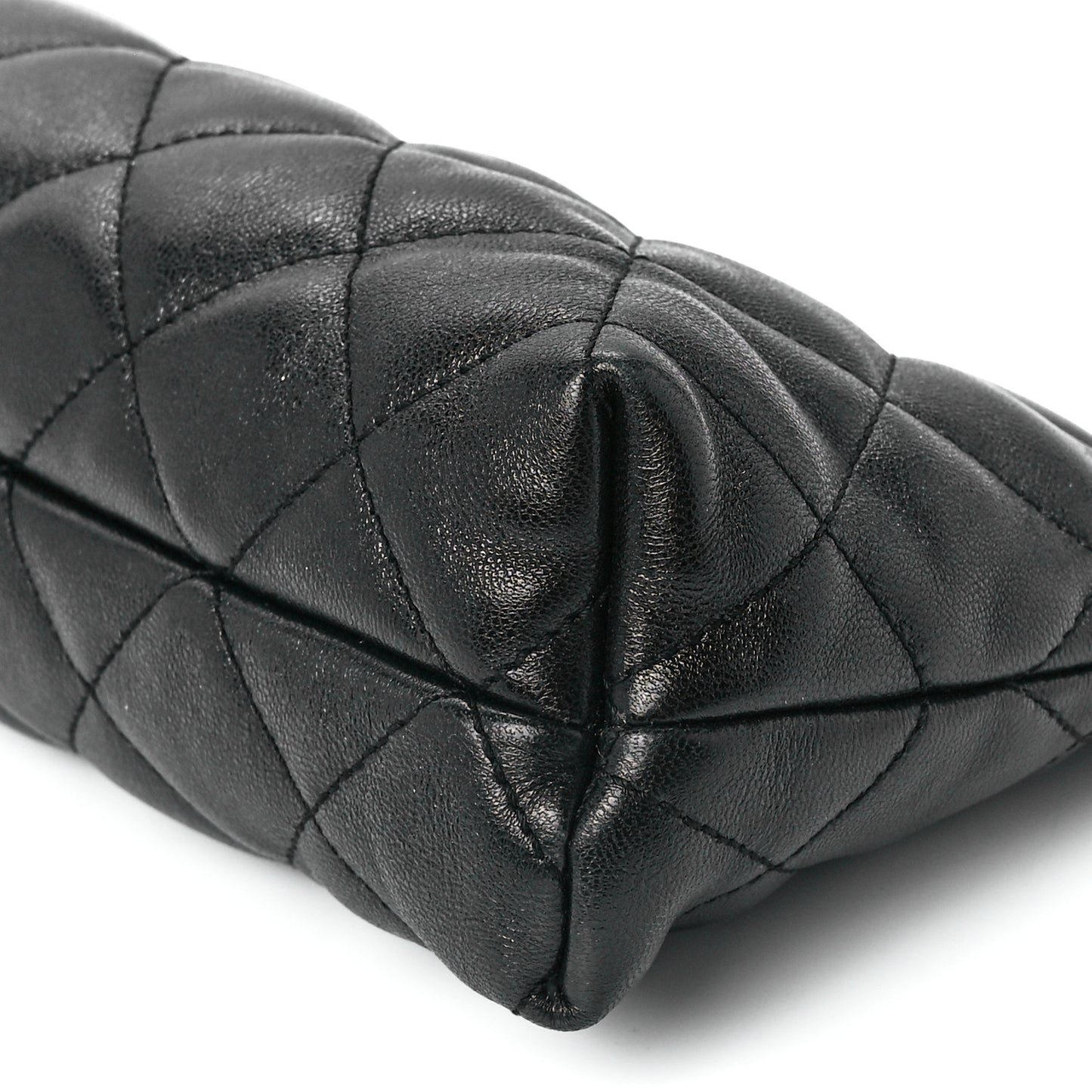 Lambskin Quilted Icare Cosmetic Pouch Black