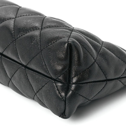 Saint Laurent Lambskin Quilted Icare Cosmetic Pouch Black 10 of 10