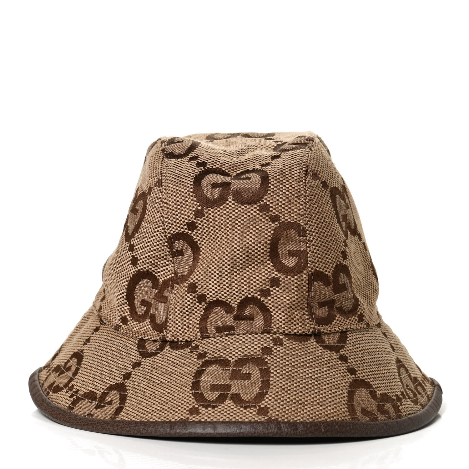 Gucci Monogram Jumbo GG Bucket Hat L Camel Ebony New Acero 4 of 11