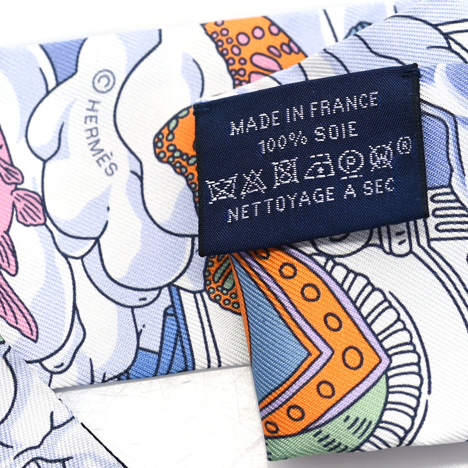 Hermes Silk Sur Mon Nuage Twilly Bleu Black Mauve 3 of 3