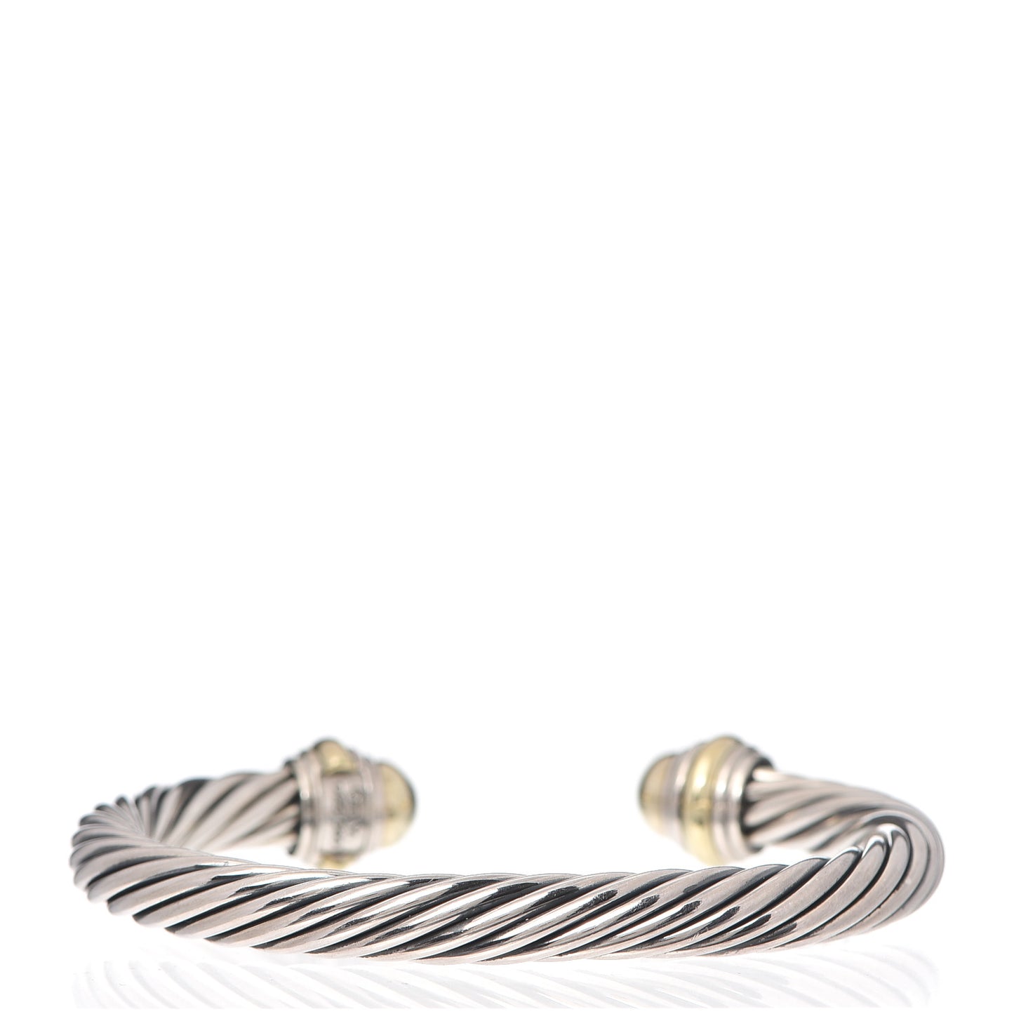 Sterling Silver 14K Yellow Gold 7mm Cable Classics Bracelet