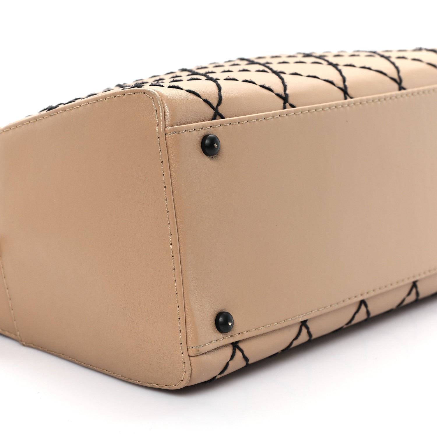 Chanel Calfskin Wild Stitch Top Handle Bag Beige 9 of 11