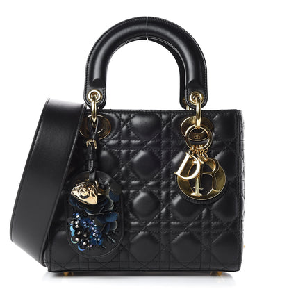 Christian Dior Lambskin Cannage Small Jeweled Lady Dior Black 1 of 10