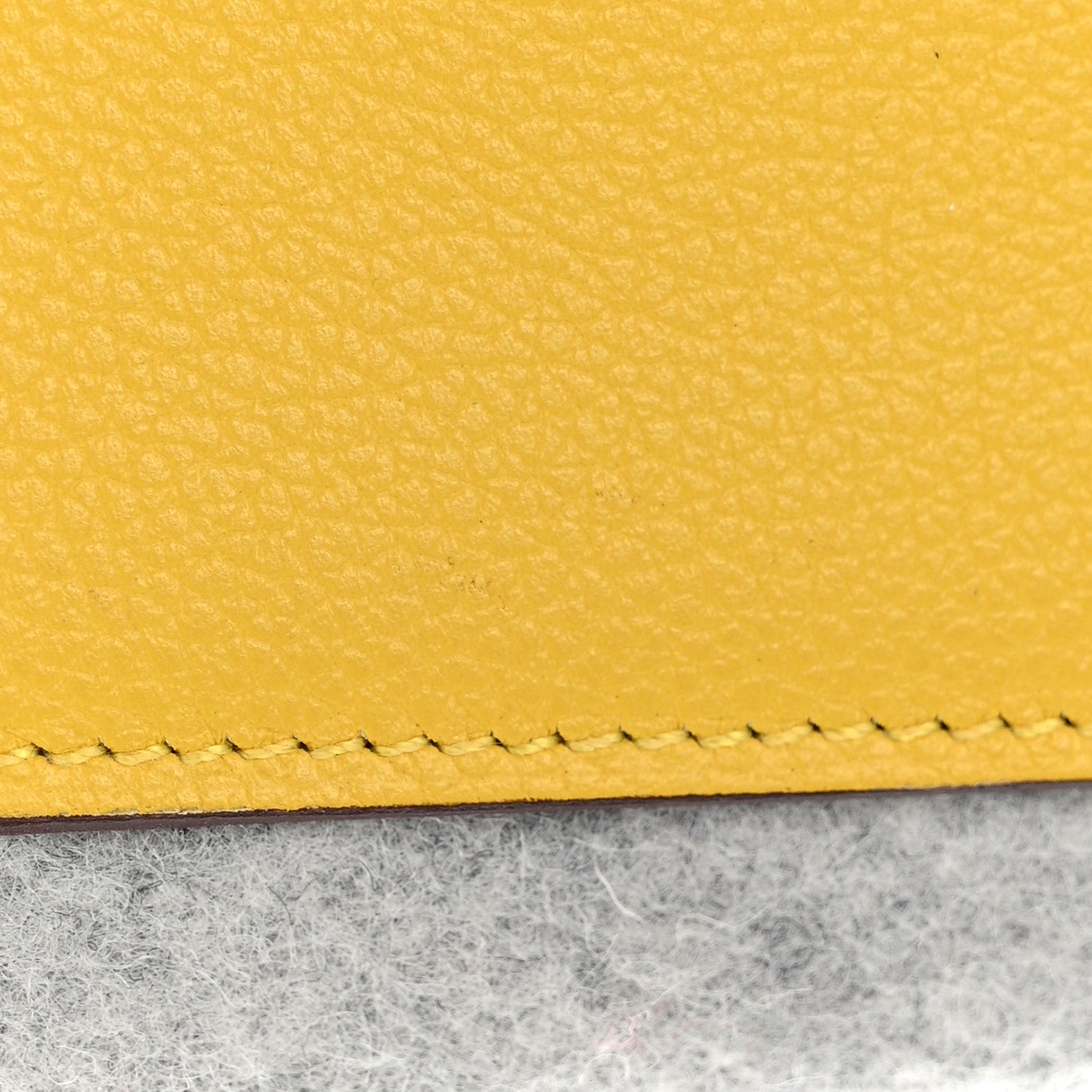 Hermes Felt Epsom Colorblock Toodoo 29 Zip Pouch Gris Clair Blue Hydra Jaune De Naples 9 of 10