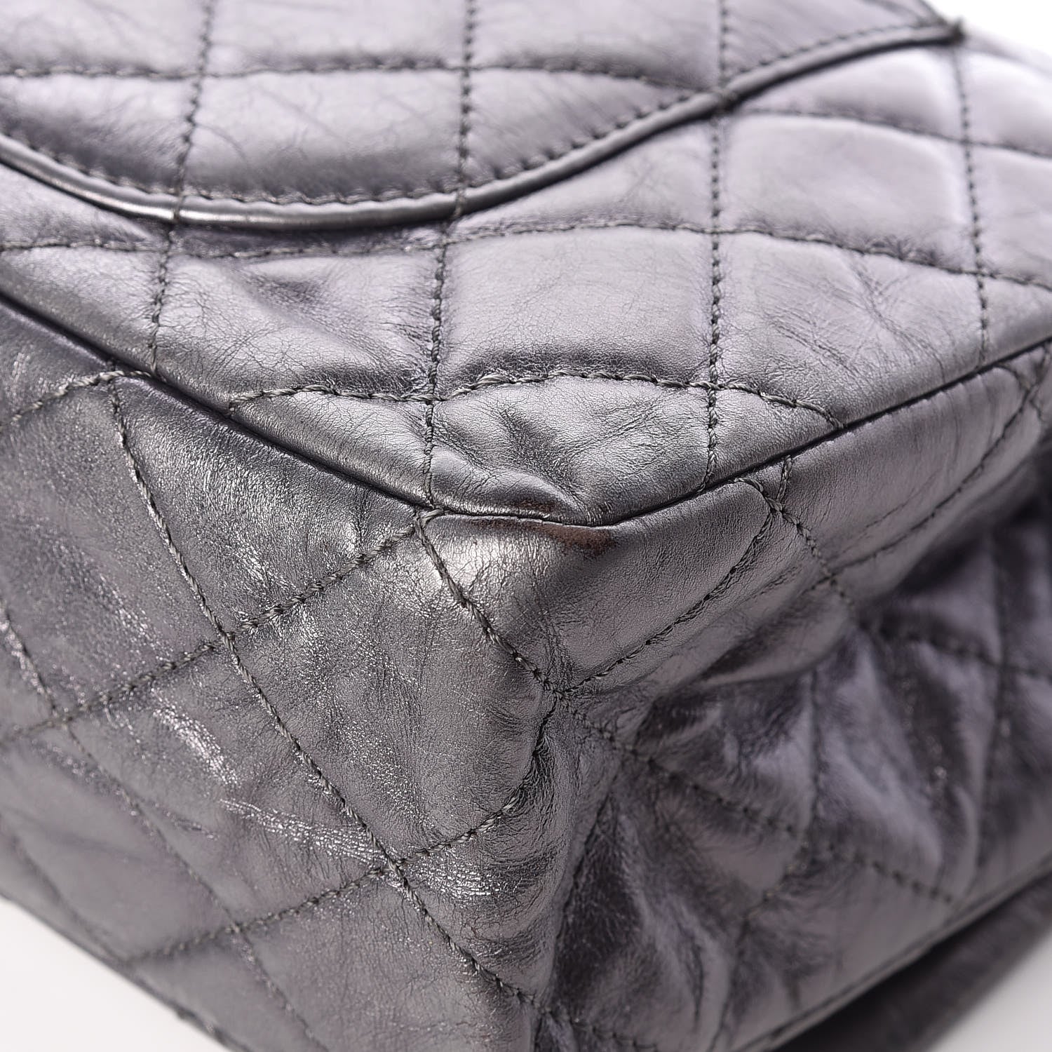 Chanel Metallic Aged Calfskin Quilted 2.55 Reissue 227 Flap Dark Silver 12 of 20
