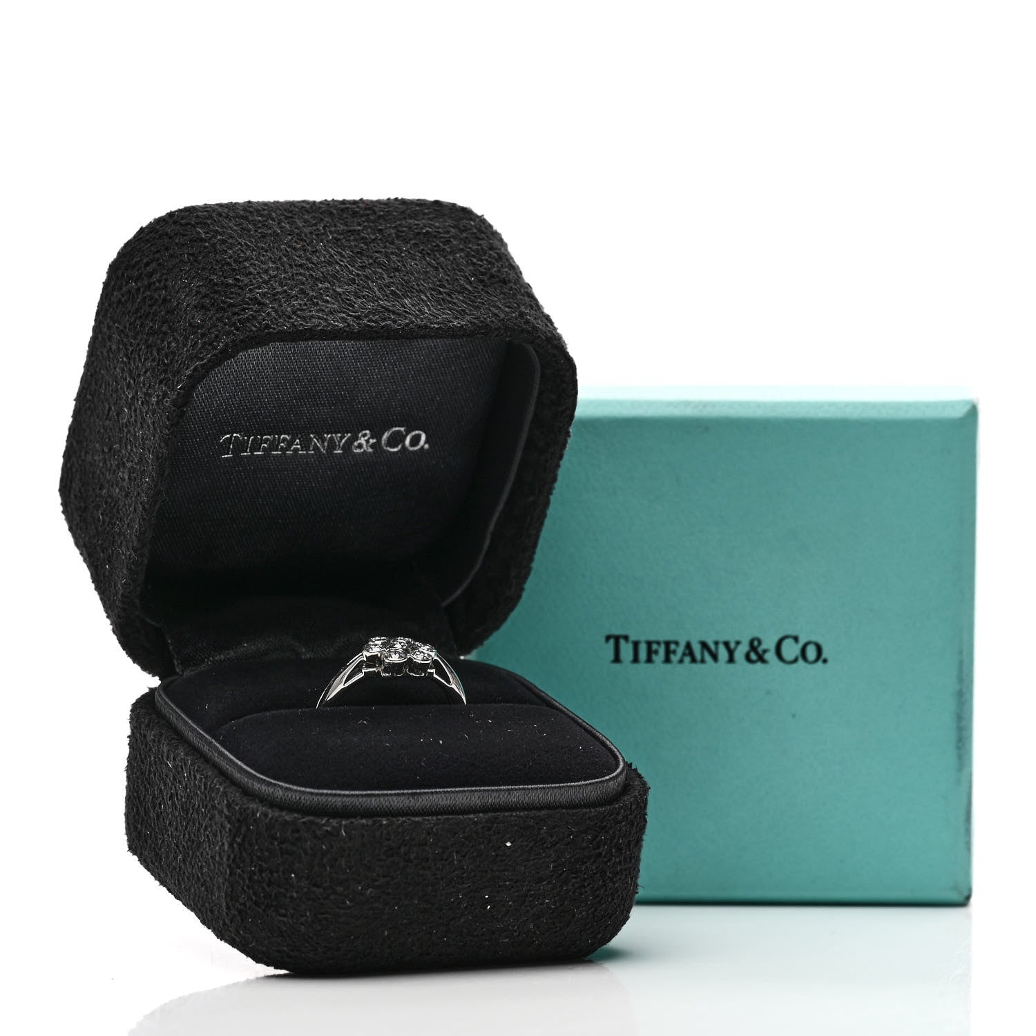 Tiffany Platinum Diamond Enchant Flower Ring 48 4.5 5 of 5