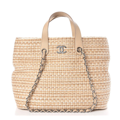 Chanel Woven Straw Tote Beige 1 of 9