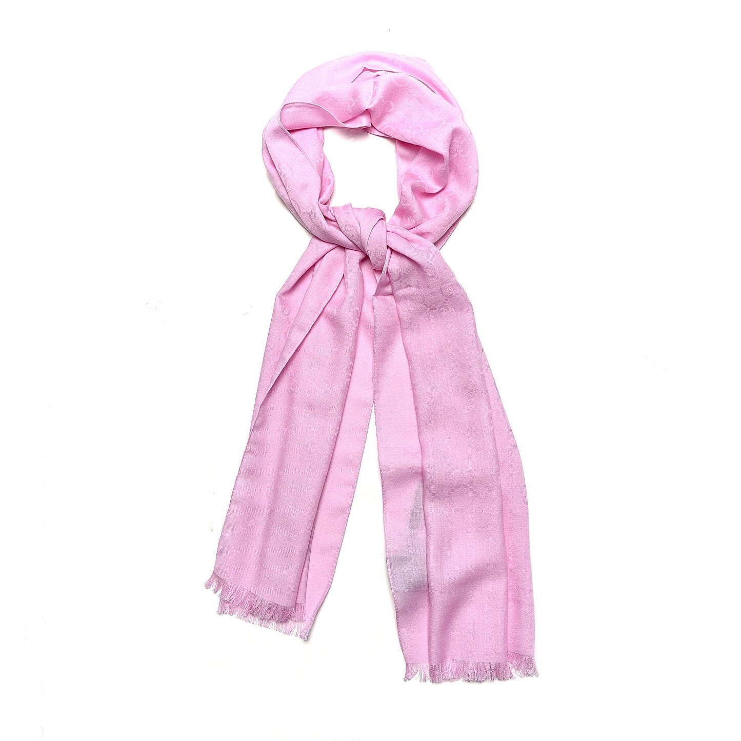 Wool Silk GG Monogram GGNat Scarf Rose