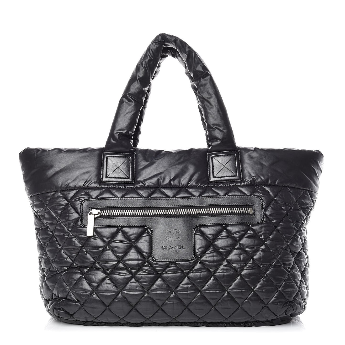 Nylon Quilted Large Coco Cocoon Tote Black