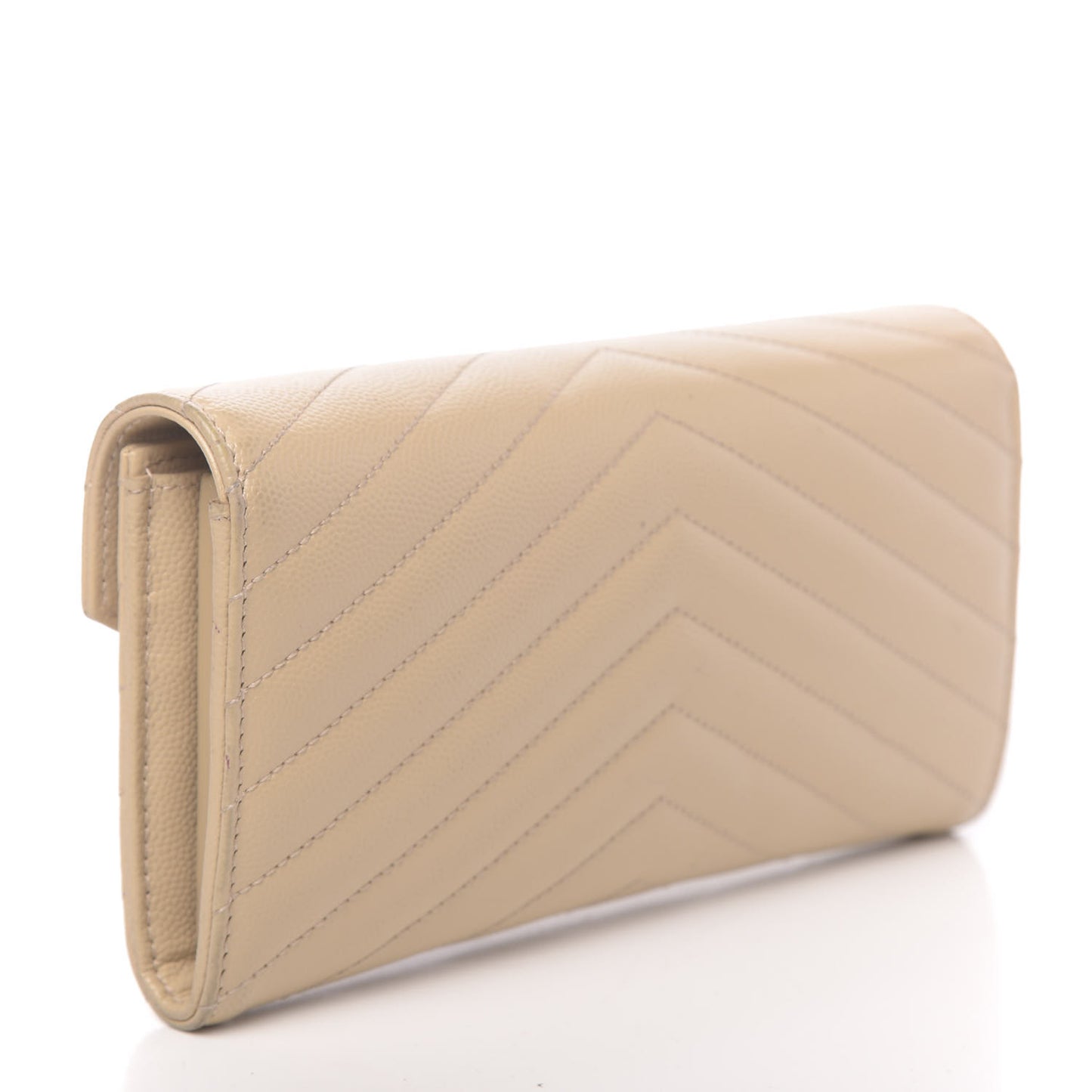 Grain De Poudre Matelasse Chevron Monogram Flap Wallet Nude Powder