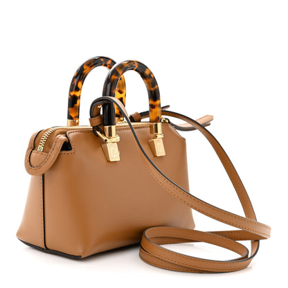 Fendi Vitello King Plexiglass Logo Embossed Mini By The Way Top Handle Boston Bag Caramello 3 of 11