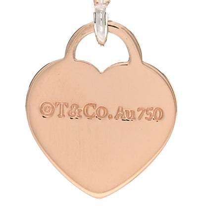 Tiffany Sterling Silver 18K Rose Gold Mini Return To Tiffany Heart Hoop Earrings 4 of 5