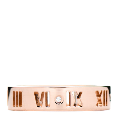 Tiffany 18K Rose Gold Diamond Wide Atlas Pierced Ring 58 8.5 1 of 4