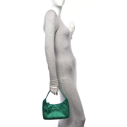 Prada Satin Crystal Mini Re-Edition 2000 Bag Mango 2 of 10