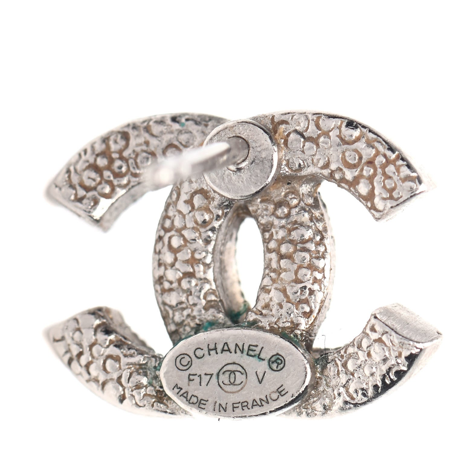 Chanel Crystal Mini Timeless CC Earrings Silver 4 of 5