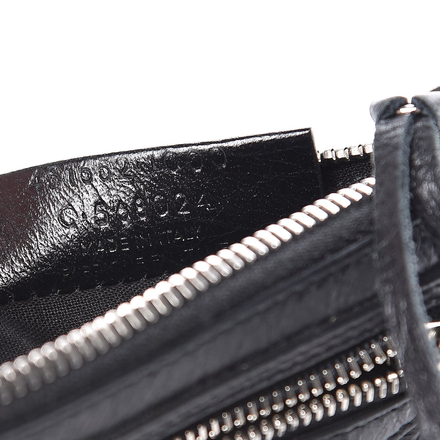 Agneau Arena Classic Silver Hardware Mini Pouch Black