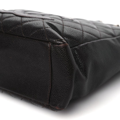 Chanel Caviar Quilted Petit Shopping Tote PST Dark Brown 10 of 12