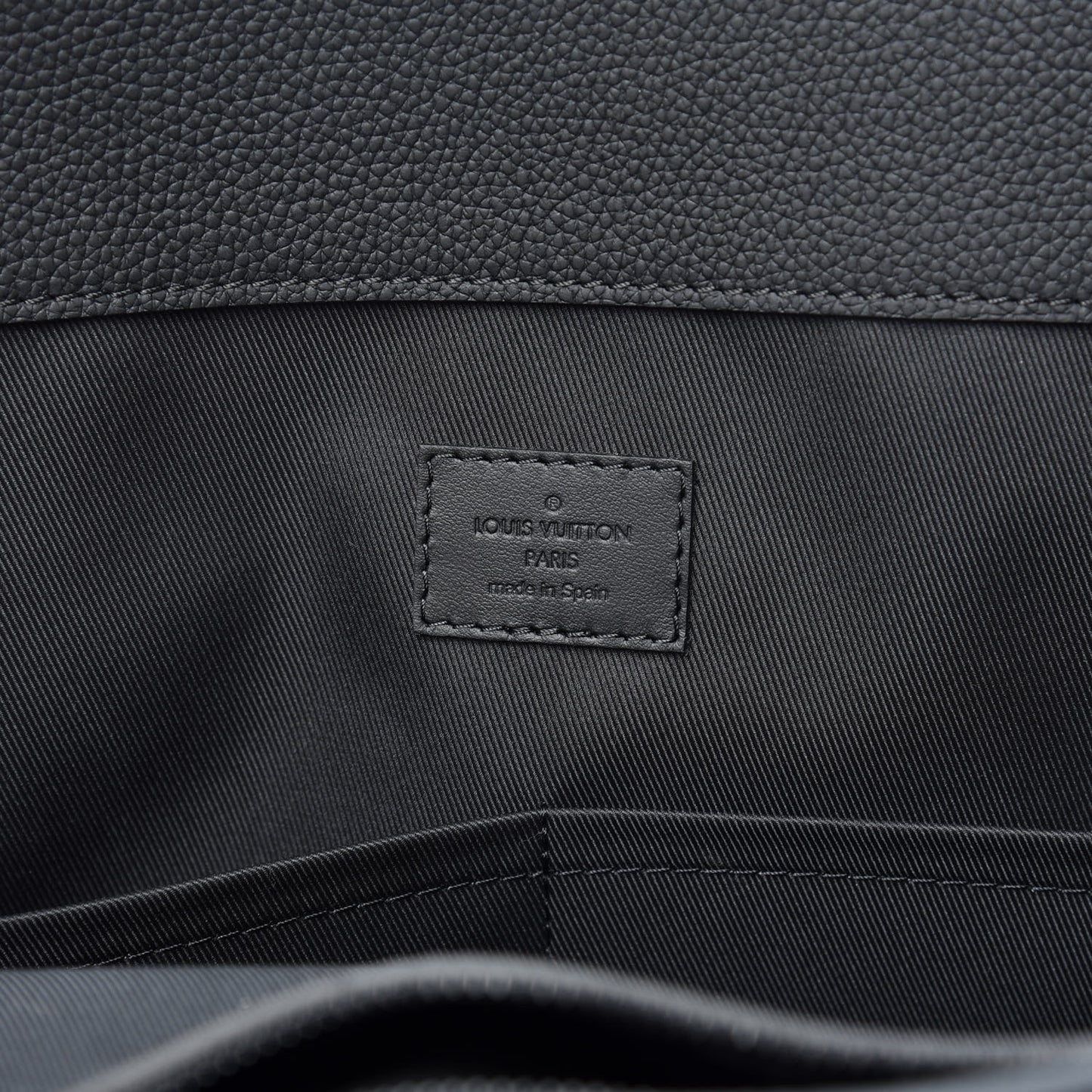 Grained Calfskin LV Aerogram Tote Black