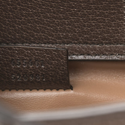 Gucci Monogram Jumbo GG Textured Dollar Calfskin Mini Diana Tote Bag Camel Ebony New Acero 7 of 11