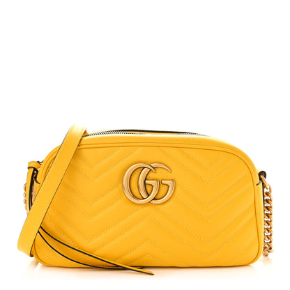 Gucci Calfskin Matelasse Small GG Marmont Chain Shoulder Bag Stone Topaz 1 of 11