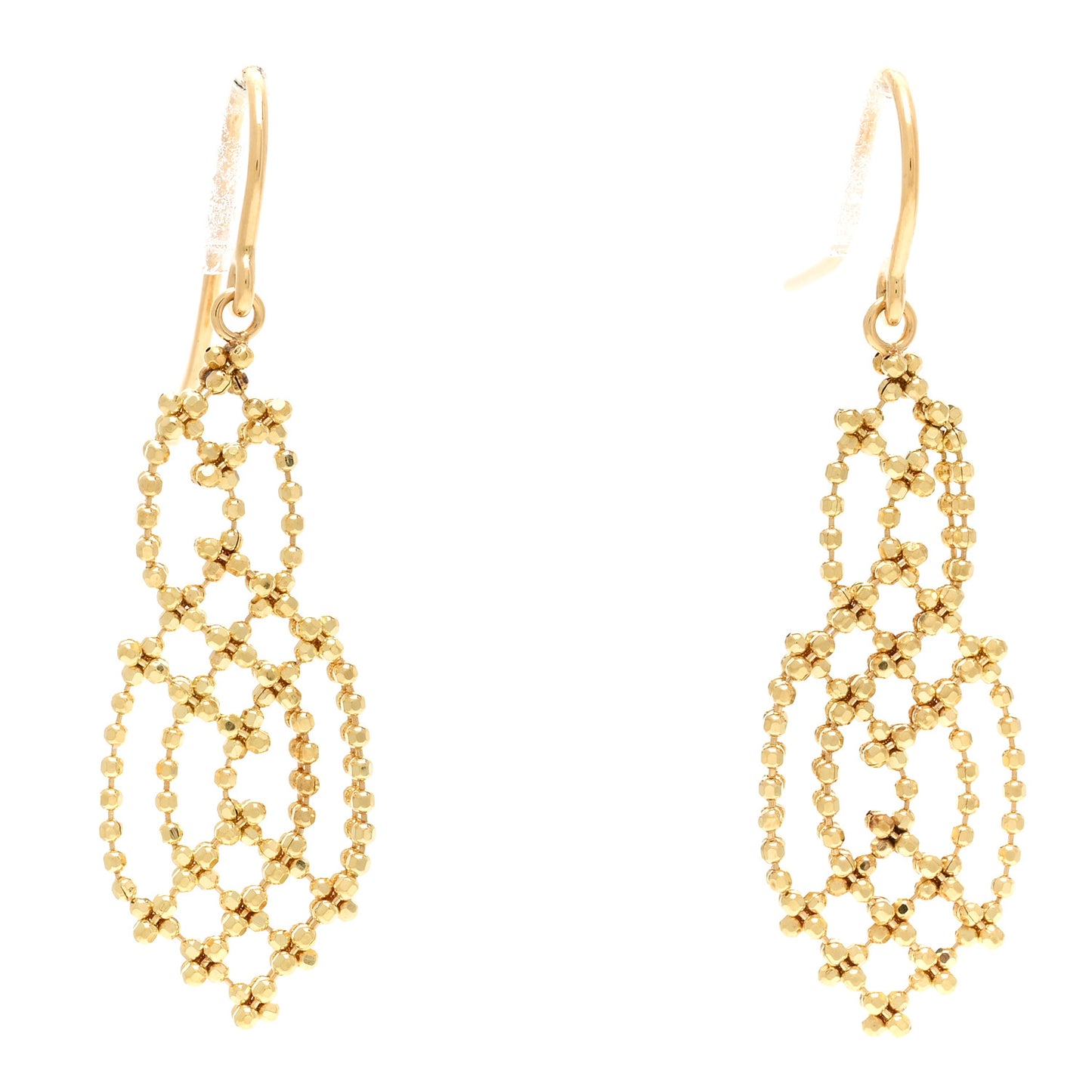 18K Yellow Gold Bead Drop Earrings