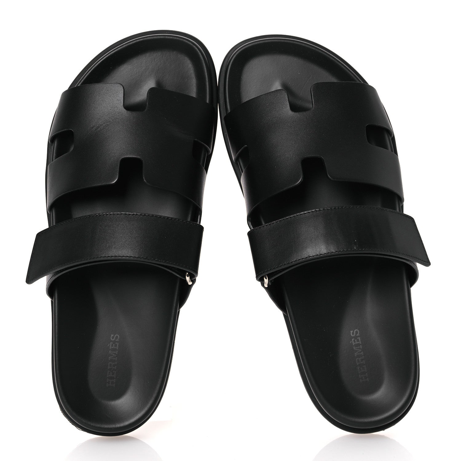 Hermes Calfskin Womens Chypre Sandals 41 Black 2 of 15