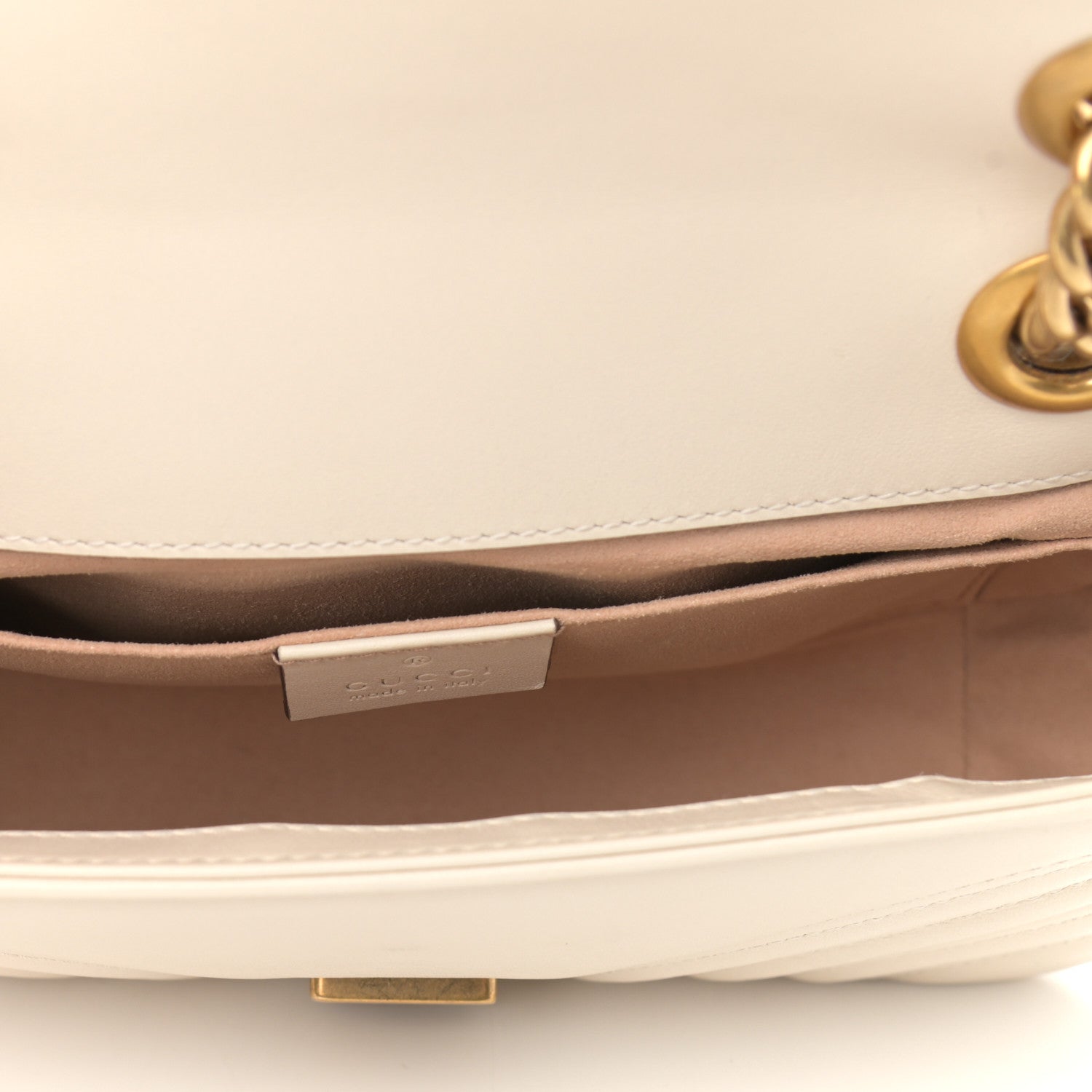 Gucci Calfskin Matelasse Mini GG Marmont Shoulder Bag White 5 of 11