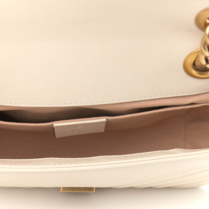 Gucci Calfskin Matelasse Mini GG Marmont Shoulder Bag White 5 of 11