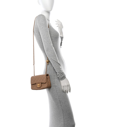 Chanel Lambskin Quilted Mini Pearl Crush Flap Dark Beige 2 of 11