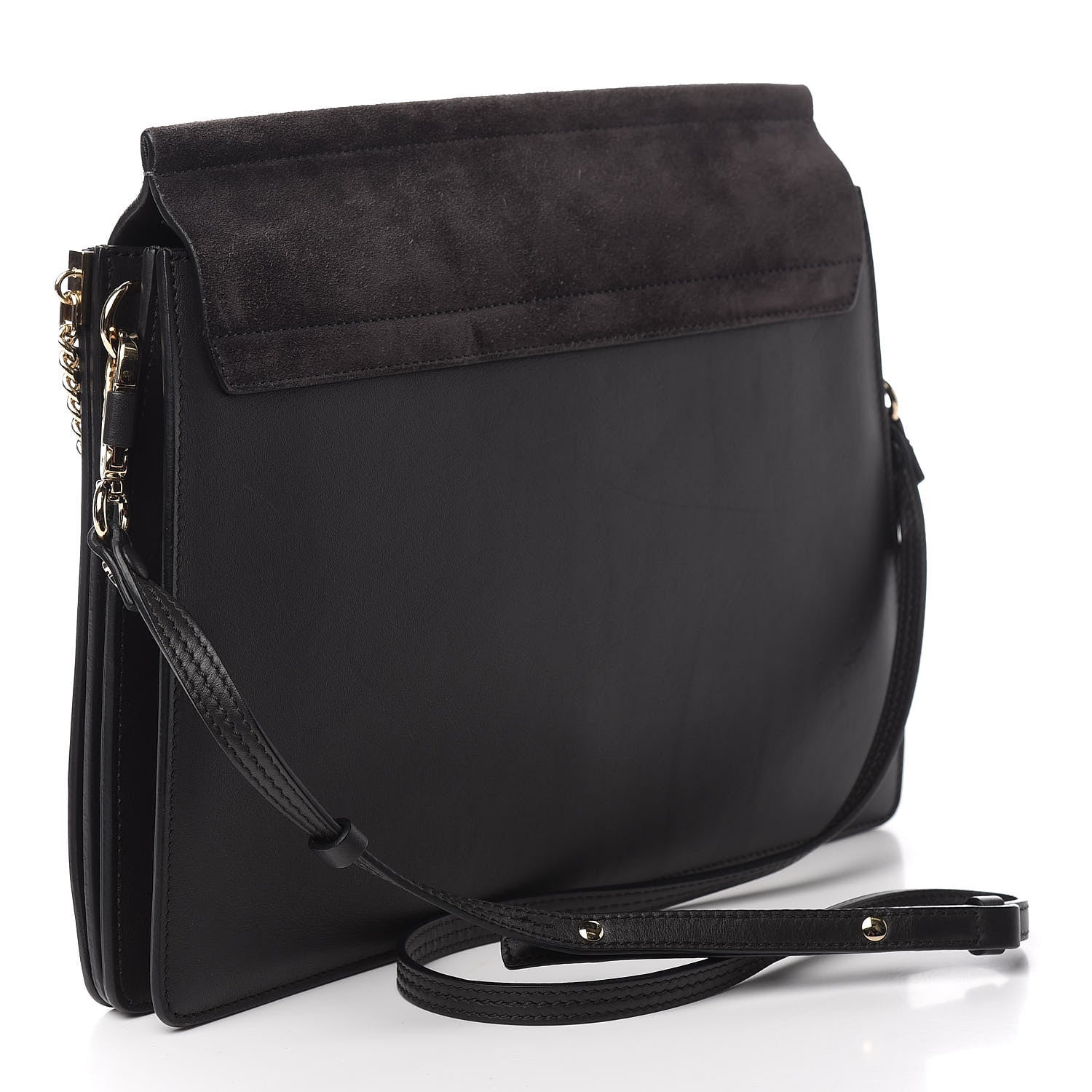 Chloe Calfskin Suede Medium Faye Shoulder Bag Carbon Grey 2 of 8