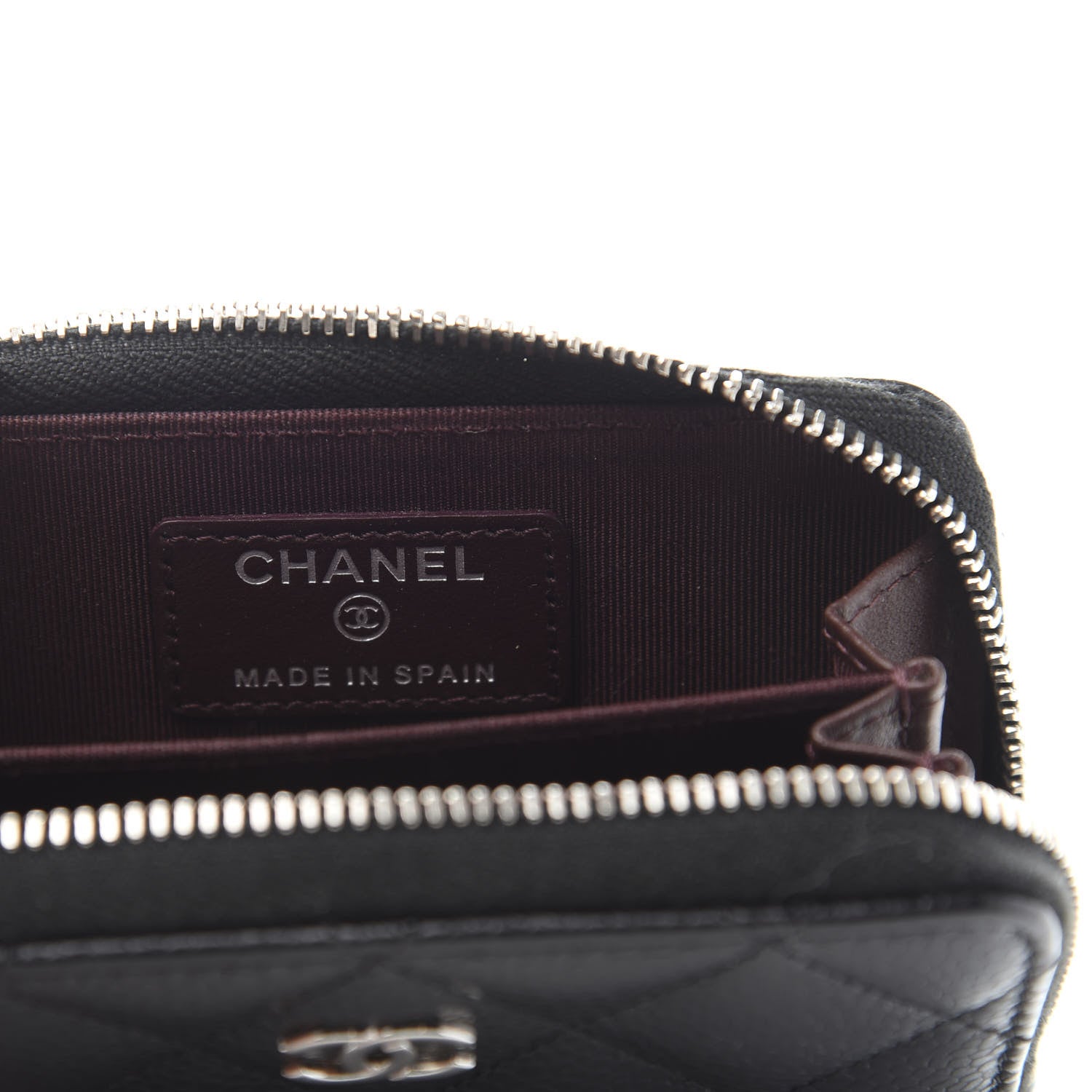 Chanel Caviar Quilted Zip Coin Purse Black 6 of 10