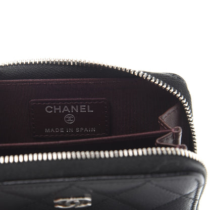 Chanel Caviar Quilted Zip Coin Purse Black 6 of 10